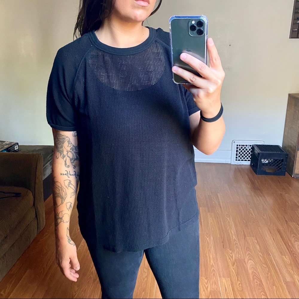 Urban Outfitters black knit baseball tee